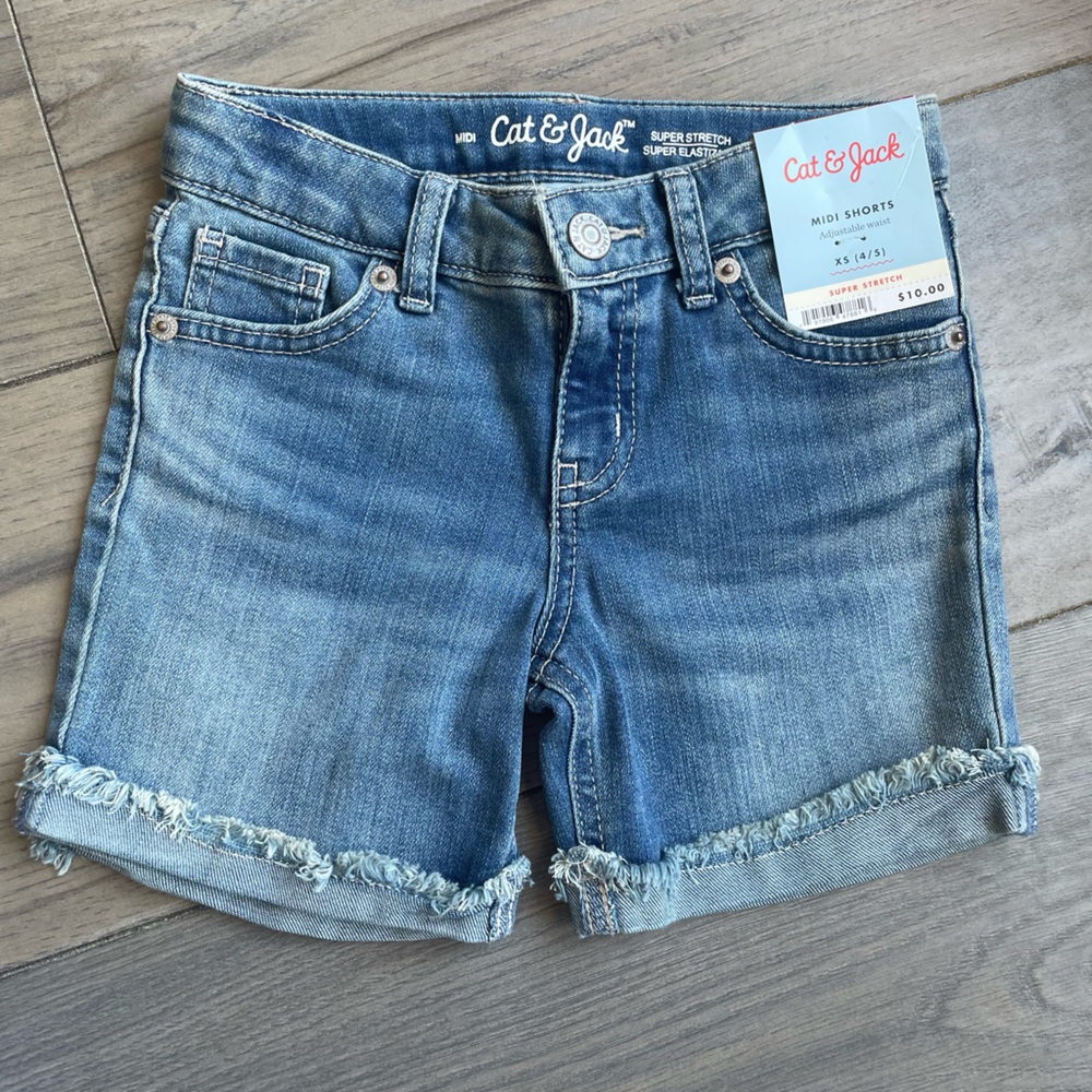 Cat & Jack girls midi denim shorts
